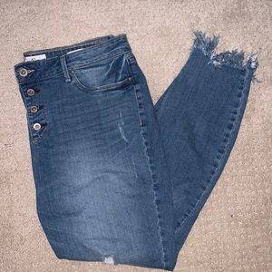 Jessica Simpson mid-rise distressed skinny jeans